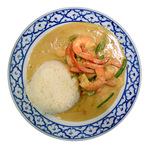 Crevettes au Curry Vert 